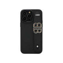 Load image into Gallery viewer, YOUZ. Personalized Leather iPhone Case - Black/Silver