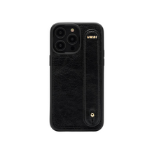 Load image into Gallery viewer, GLAM. Personalized Leather iPhone Case - Black/Gold