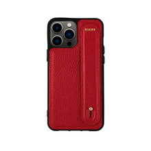 Load image into Gallery viewer, YOUZ. Personalized Leather iPhone Case - Red/Gold