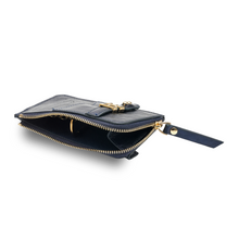 Load image into Gallery viewer, UMBI GLAM Personalized Leather Wallet - Metallic NAVY BLUE