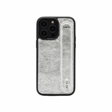 Load image into Gallery viewer, GLAM. Personalized Leather iPhone Case - Silver/Silver