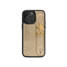 Load image into Gallery viewer, GLAM. Personalized Leather iPhone Case - GOLD/GOLD