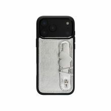 Load image into Gallery viewer, GLAM. Personalized Leather iPhone Case - Silver/Silver