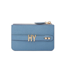 Load image into Gallery viewer, UMBI Personalized Leather Mini Wallet - Blue
