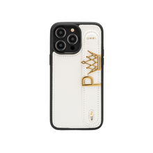 Load image into Gallery viewer, GLAM. Personalized Leather iPhone Case - PEARL/Gold