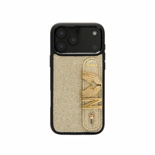 Load image into Gallery viewer, GLAM. Personalized Leather iPhone Case - STARDUST GOLD
