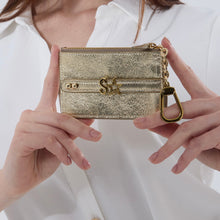 Load image into Gallery viewer, UMBI Personalized Leather Mini Wallet - Metallic DORE
