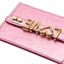 Load image into Gallery viewer, UMBI Personalized Leather Cardholder  - Metallic ROSE
