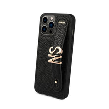 Load image into Gallery viewer, YOUZ. Personalized Leather iPhone Case - Black/Gold
