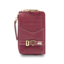 Load image into Gallery viewer, UMBI Personalized Leather Wallet - BURGUNDY
