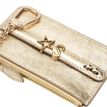 Load image into Gallery viewer, UMBI Personalized Leather Mini Wallet - Metallic DORE
