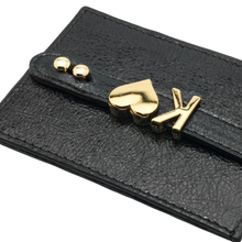 Load image into Gallery viewer, UMBI Personalized Leather Cardholder  - Metallic BLACK

