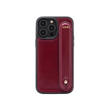 Load image into Gallery viewer, GLAM. Personalized Leather iPhone Case - Burgundy/Gold
