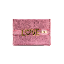 Load image into Gallery viewer, UMBI Personalized Leather Cardholder  - Metallic ROSE
