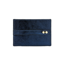 Load image into Gallery viewer, UMBI Personalized Leather Cardholder  - Metallic NAVY BLUE
