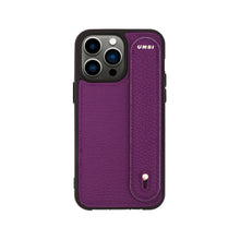 Load image into Gallery viewer, YOUZ. Personalized Leather iPhone Case - Purple/Gold
