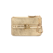 Load image into Gallery viewer, UMBI Personalized Leather Mini Wallet - Metallic DORE
