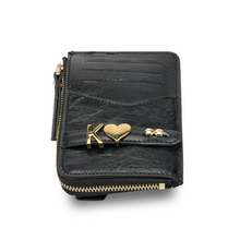 Load image into Gallery viewer, UMBI GLAM Personalized Leather Wallet - Metallic BLACK
