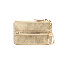 Load image into Gallery viewer, UMBI Personalized Leather Mini Wallet - Metallic DORE
