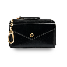 Load image into Gallery viewer, UMBI GLAM Personalized Leather Wallet - Metallic BLACK
