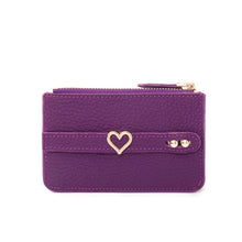 Load image into Gallery viewer, UMBI Personalized Leather Mini Wallet - Purple
