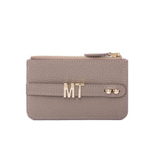 Load image into Gallery viewer, UMBI Personalized Leather Mini Wallet - Beige
